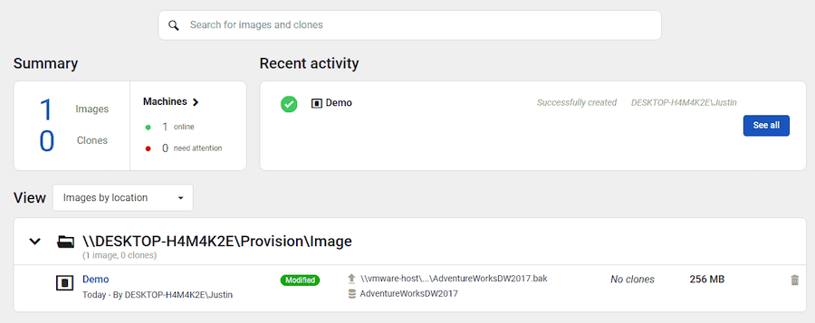 the sql clone interface