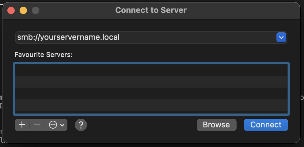 connect to a server