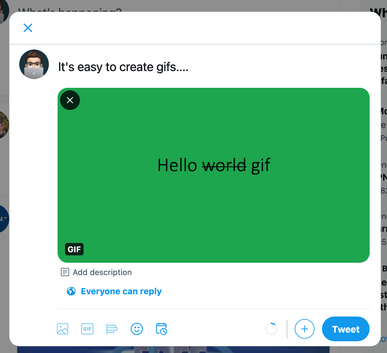 this image is of a tweet with the animated gif included