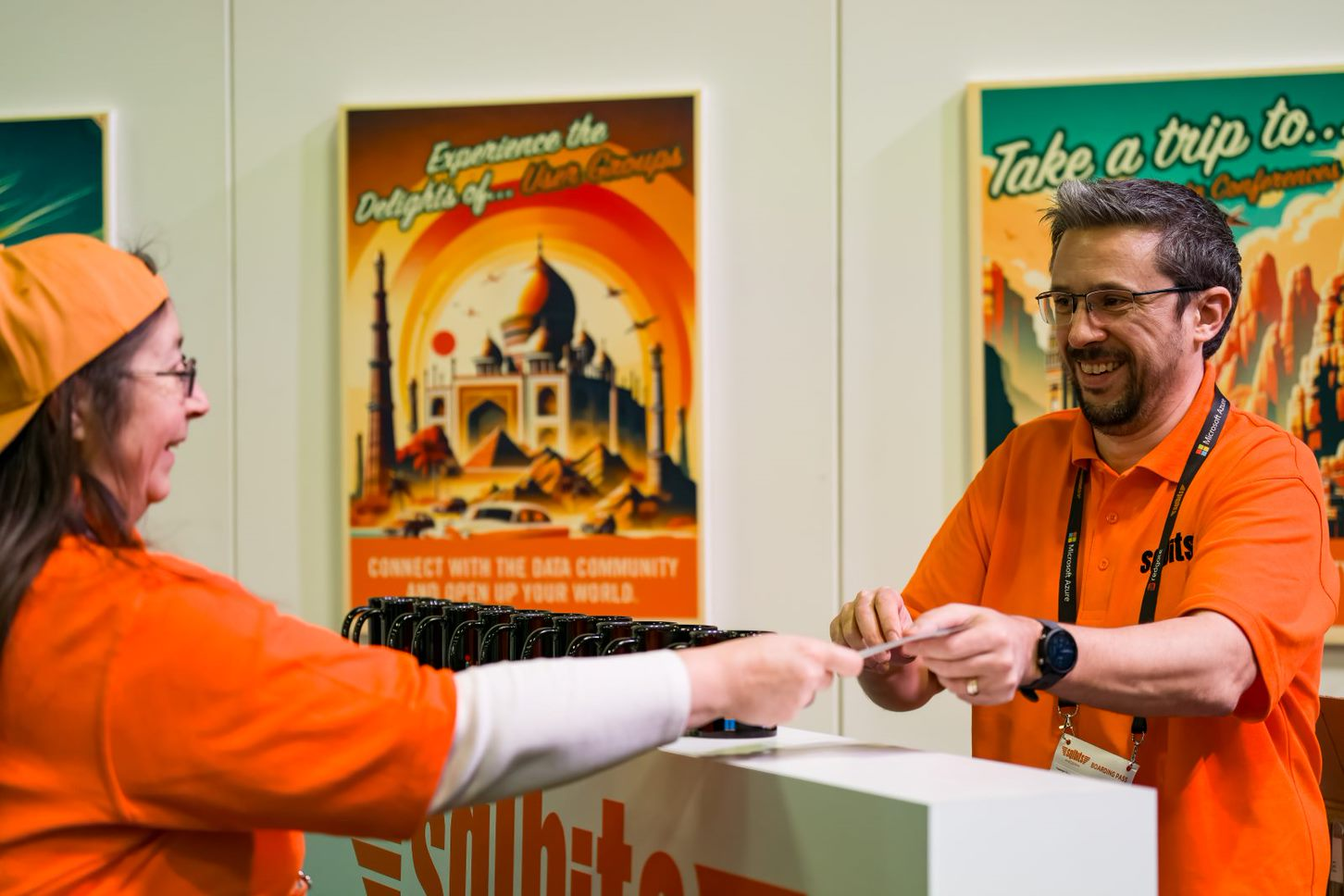 A picture of me handing over a mug to a fellow helper Victoria Holt