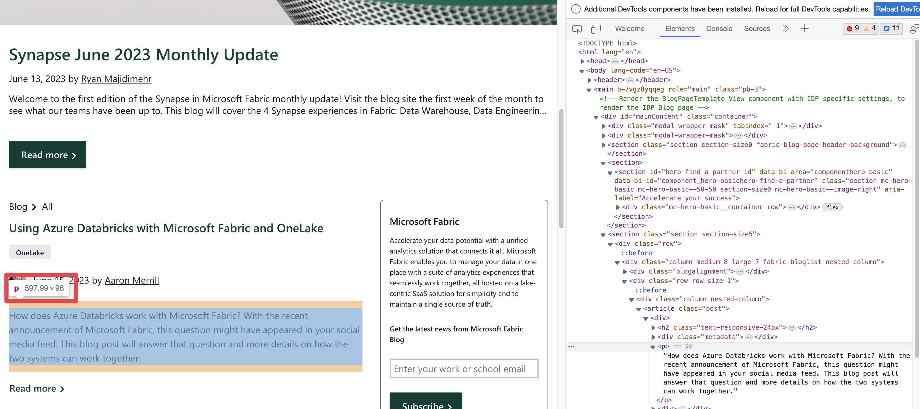 Image shows inspecting the description